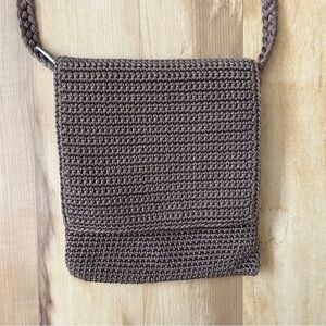 The Sak Crochet‎ Shoulder Bag Neutral Beige Tan Classic Minimalist 90s Boho Prep